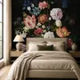 Elegant Dutch Dark Floral Bouquet Wallpaper Mural