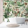 Papier peint feuilles tropicales vertes aquarelle