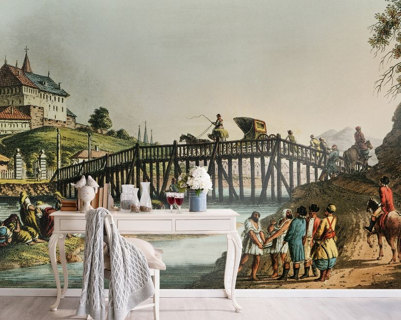 Historical Lake View with Palace Wallpaper Mural