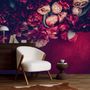 Red Dahlia Rose Floral Bouqet Wallpaper Mural