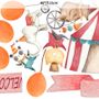 Kids Watercolor Circus with Cute Bear Fox Elephant Panda Wall Decal Sticker