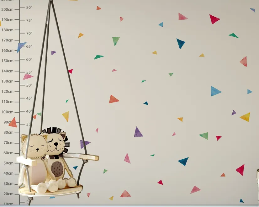 Kids Watercolor Colorful Little Triangle Wall Decal Sticker