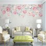  Papier peint panoramique roses victoriennes en vigne rose 