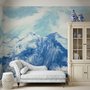Acrylic Blue Mountain Landscape Wallpaper Mural