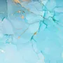 Light Blue Marble with Gold Look Splash Wallpaper Mural