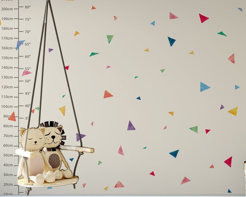 Kids Watercolor Colorful Little Triangle Wall Decal Sticker