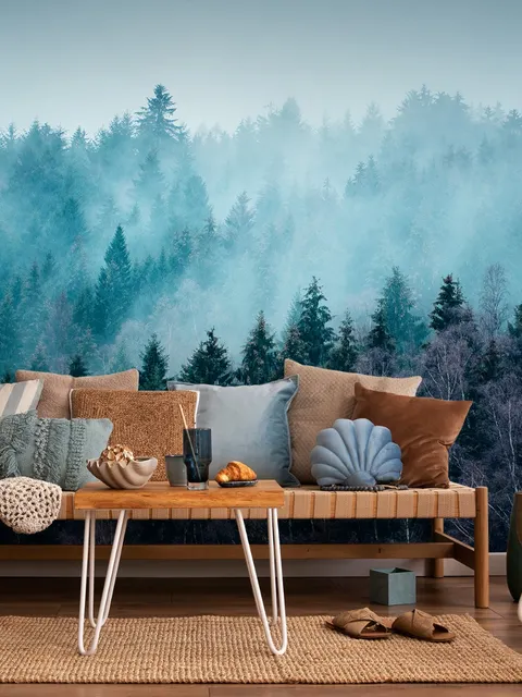 Misty Forest View Wallpaper Mural