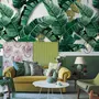 Watercolor Banana Leaf Pattern Wallpaper Mural