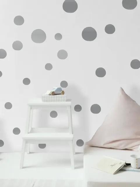 Silver Polka Dots Wall Decal Sticker