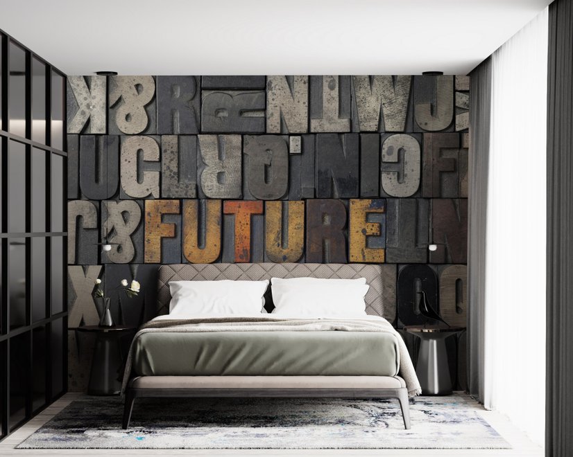 Future Typography Wallpaper Mural