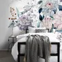 Soft Victorian Floral and Yellow Butterfly Wallpaper Mural