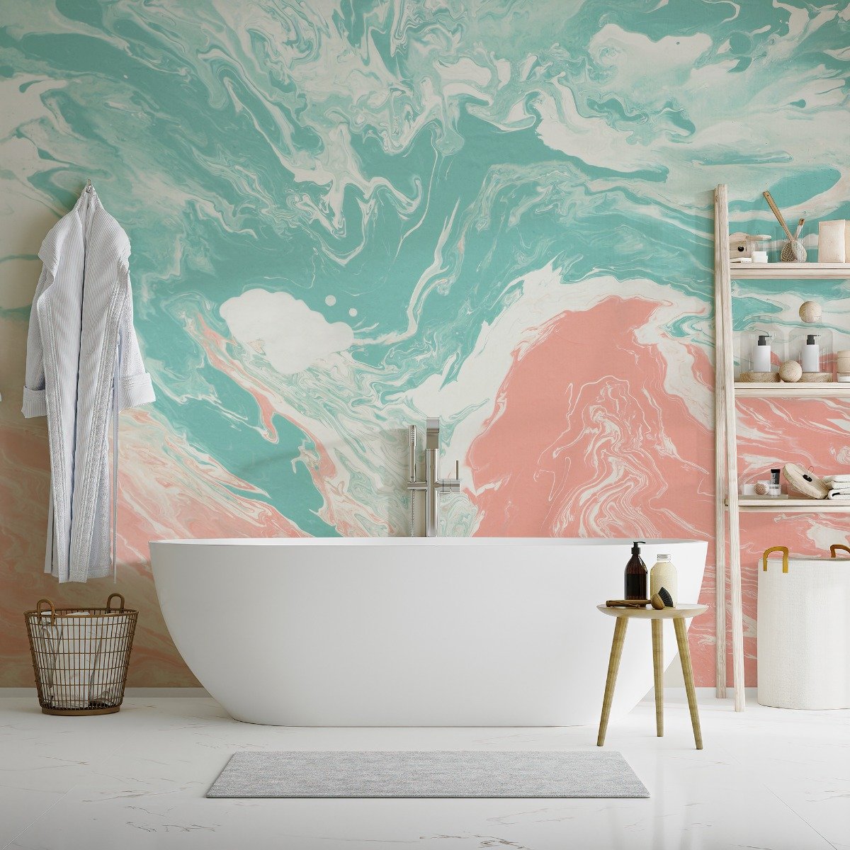 Colorful Soft Brush Painting Wallpaper Mural - Peel and Stick