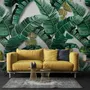 Watercolor Banana Leaf Pattern Wallpaper Mural