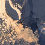 Fototapete in Blau-Gold-Look Marmor mit Spritzern