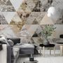 Geometric Trigon with Forest Pattern Wallpaper Mural