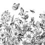 Schwarz-Weiß Blumen Fototapete