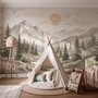 Nursery Neutral Pine Forest Mountain Scenery Wallpaper Mural