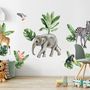 Kids Tropical Safari Animals Set Wall Decal Sticker