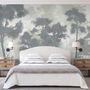 Monochrome Forest Silhouette Landscape Wallpaper Mural