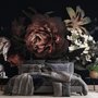 Papier peint panoramique avec pivoines et lys rouges