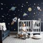 Colorful Space with Little Falling Stars and Planets Wall Decal Sticker