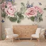 Vintage Pastel Pink Floral Wallpaper Mural