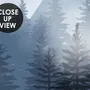 Monochrome Mountainscape with Misty Forest Wallpaper Mural