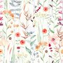 Aquarell Bunte Wildblumen Garten Fototapete