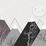 Kids Boys Cute Moon and Mountain Landscape Wallpaper Mural