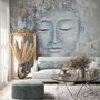 Vintage Buddha mit Lotus Blumen Fototapete