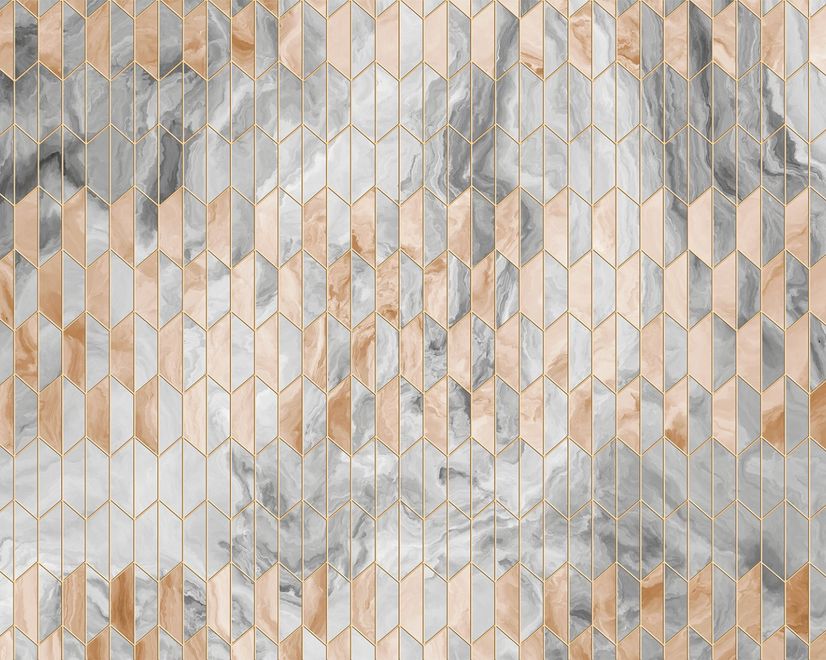Black Marble with Gold Style Ornament Wallpaper Mural