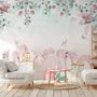Papier peint cerfs dans le jardin floral