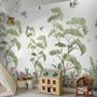 Kids Tropical Forest with Cute Rabbits Wallpaper Mural