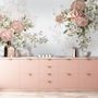 Papier peint panoramique fleurs roses vintage