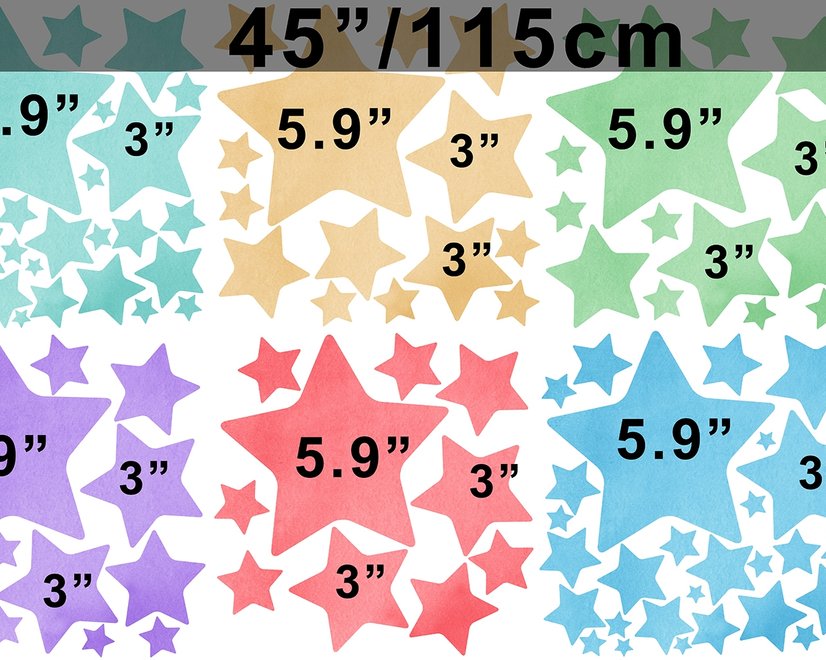 Bunte Aquarell Kleine Sterne Wandtattoo