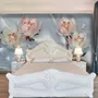 Pearl Lotus Flower and Little Butterfly Wallpaper Mural