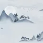 Watercolor Mountain Landscape Wallpaper Mural