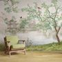 Misty Lake Landscape and Japanese Garden Wallpaper Mural
