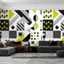 Black Yellow Geometric Shapes Wallpaper Mural