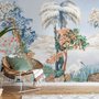 Art Painting Colorful Landscape with Heron Birds Papier peint panoramique