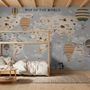 Kids World Map with Vintage Hot Air Balloon Wallpaper Mural