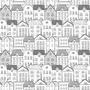 Papier peint panoramique de la maison des enfants en noir et blanc