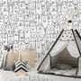Cute Dog Face Pattern for Kids Wallpaper Mural