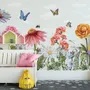 Kids Floral Gardens with Butterflies Wallpaper Mural