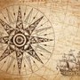 Vintage Map with Compass Wallpaper Mural
