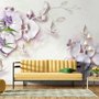 Purple Orchid Floral Wallpaper Mural