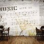 Nostalgic Beige Music Notes Wallpaper Mural
