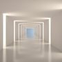 Papier peint couloir blanc abstrait illustratif 3D
