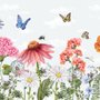 Papier peint panoramique floral avec papillons pour enfants