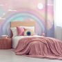 Kids Nursery Rainbow with Colorful Mountains and Shiny Stars Wallpaper Mural